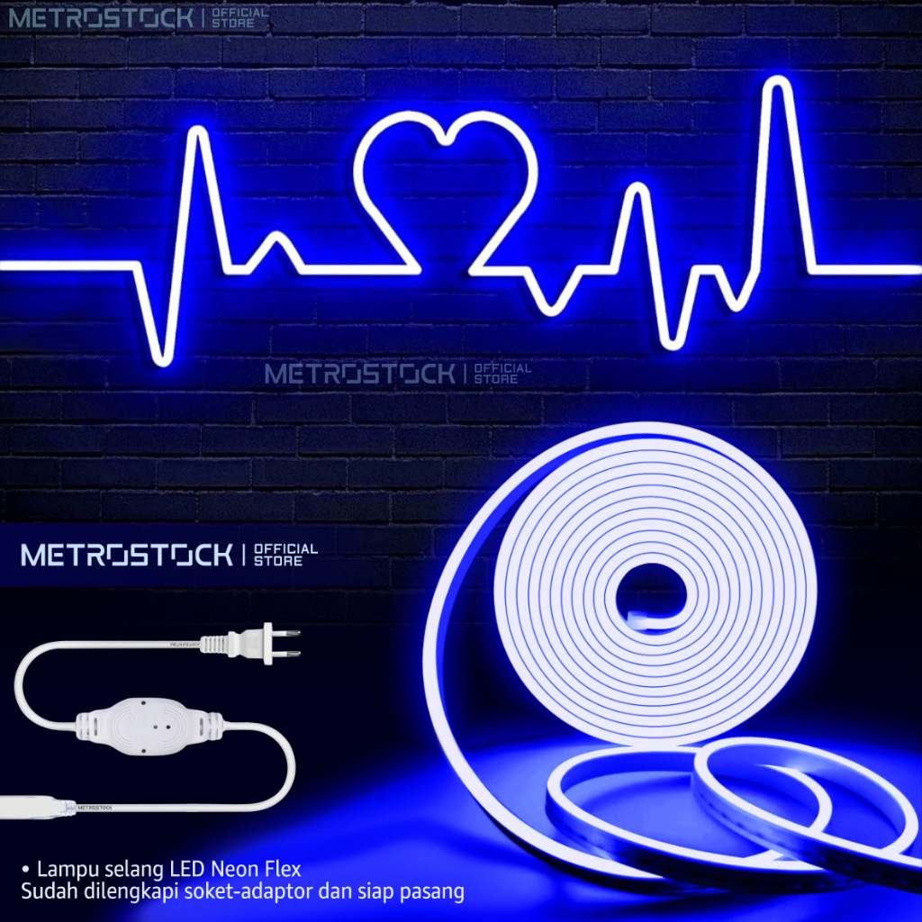 Lampu LED neon flex aesthetic hias dekorasi backlight tempel dinding custom tulisan logo branding de