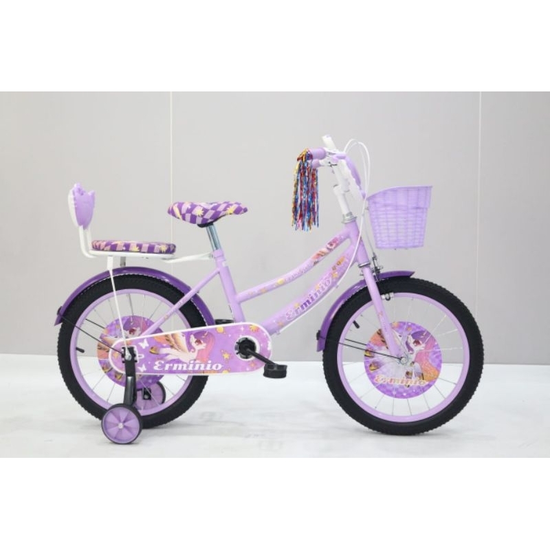 Sepeda Mini Anak Perempuan 16"5sd 7 tahun dengan Musik Lampu dan roda bantu