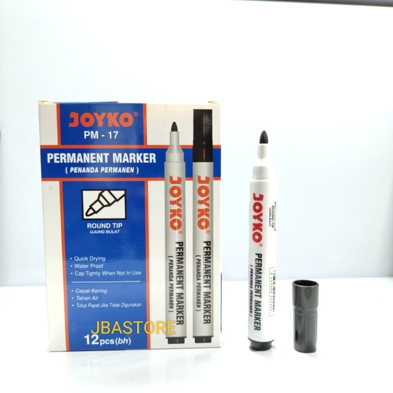 

1 Pak Spidol Permanent Marker PM-17 Joyko isi 12 Pcs