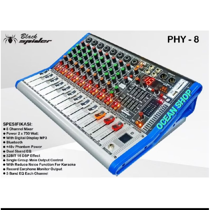 POWER MIXER BLACK SPIDER PHY 8