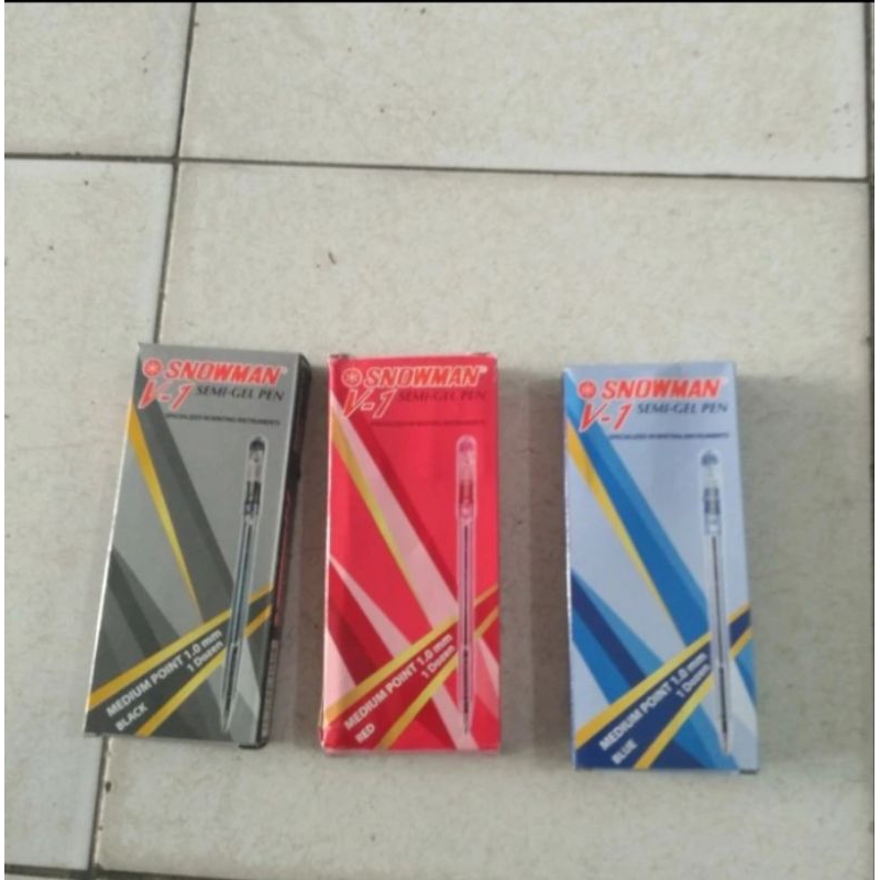 

Snowman V1 Ballpoint Pen 1.0 mm Biru Hitam Merah - Doz isi 12 Pcs.