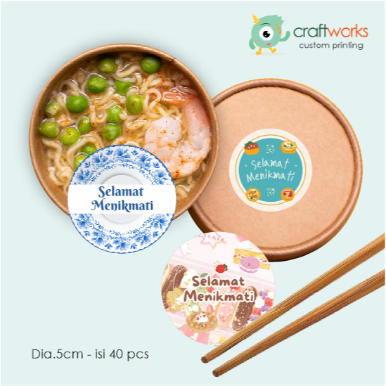 

STICKER SELAMAT MENIKMATI ISI 40 PCS - UK 5CM | CUSTOM STIKER TAHAN AIR VYNIL KISS CUT