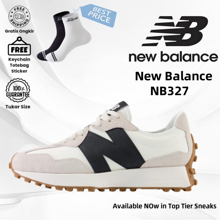 New Balance NB327 Sepatu Sneakers Tinggi Hitam Putih