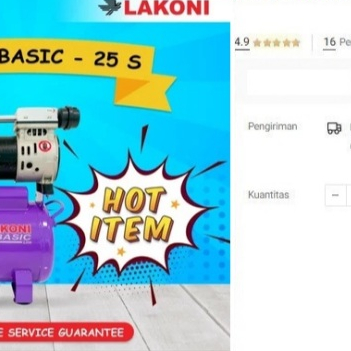 

KOMPRESSOR ANGIN LAKONI BASIC 25S 24L OILLESS AIR COMPRESSOR 3/4 HP