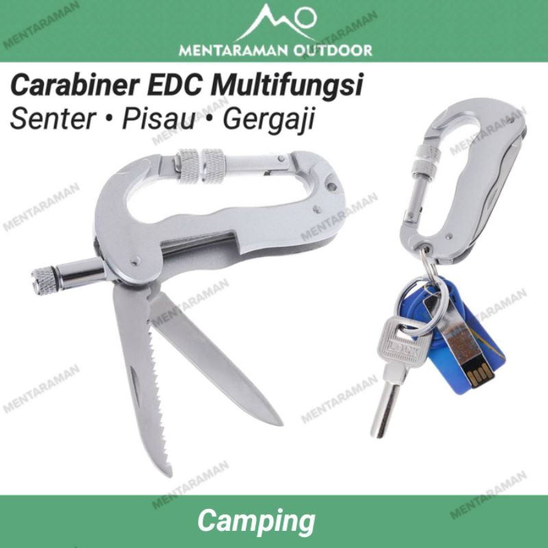 [MO] Carabiner Pisau Lipat Knife Carabiner Mountaineering EDC Tools
