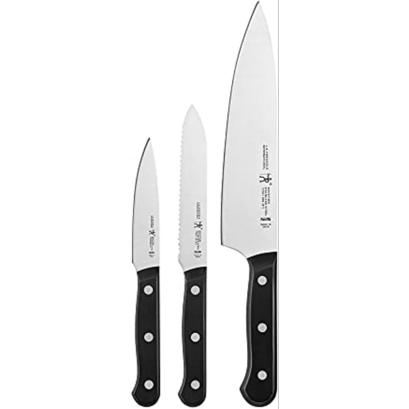 HENCKELS Solution Razor-Sharp 3-Piece Kitchen Knife Set, Chef, Paring, Utility Knives, German Engine