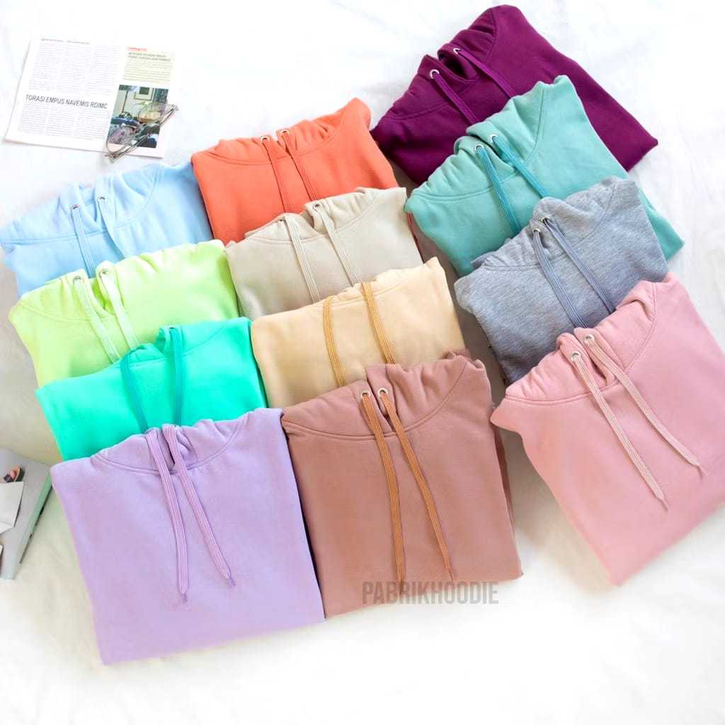 FANSTORE_PKU - Jaket Hoodie / Hoodie Polos / Pria / Wanita / XL / XXL / Biru Baby / Hitam / Black / 