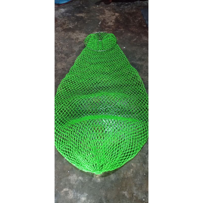 koja ikan rajutan manual panjang 1,5meter, benang D30/2mili ring lipat stainles diameter 30cm