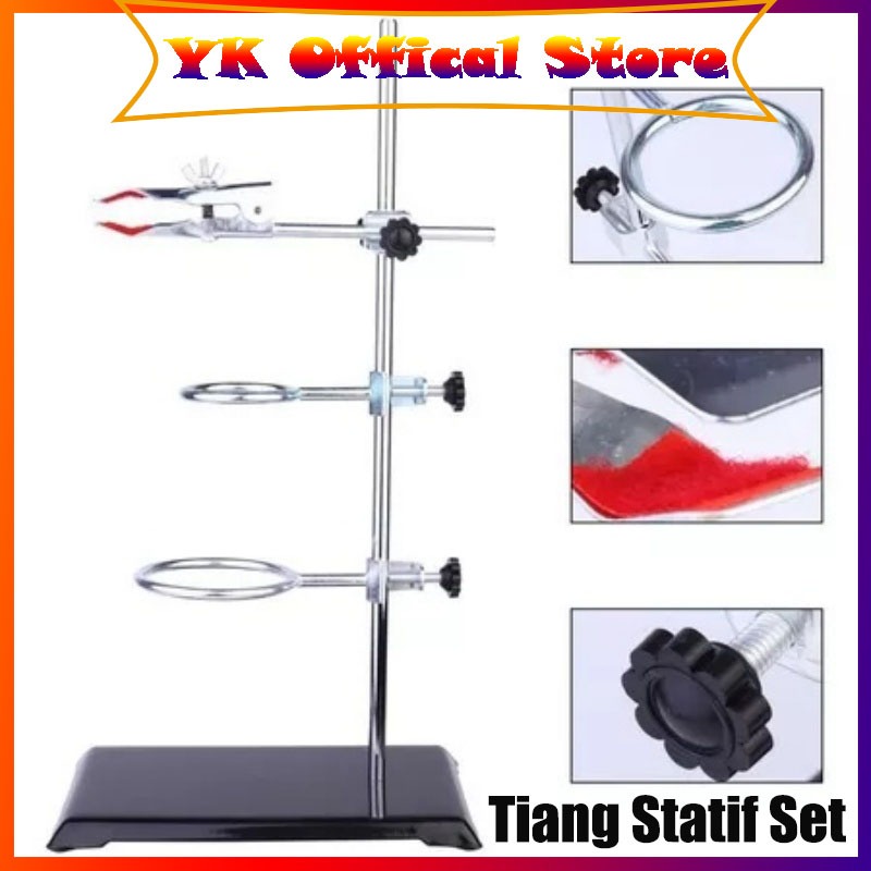 

1 Set Statif Dan Klem Universal Tiang Statif Batang Statif Ring Klem Statif