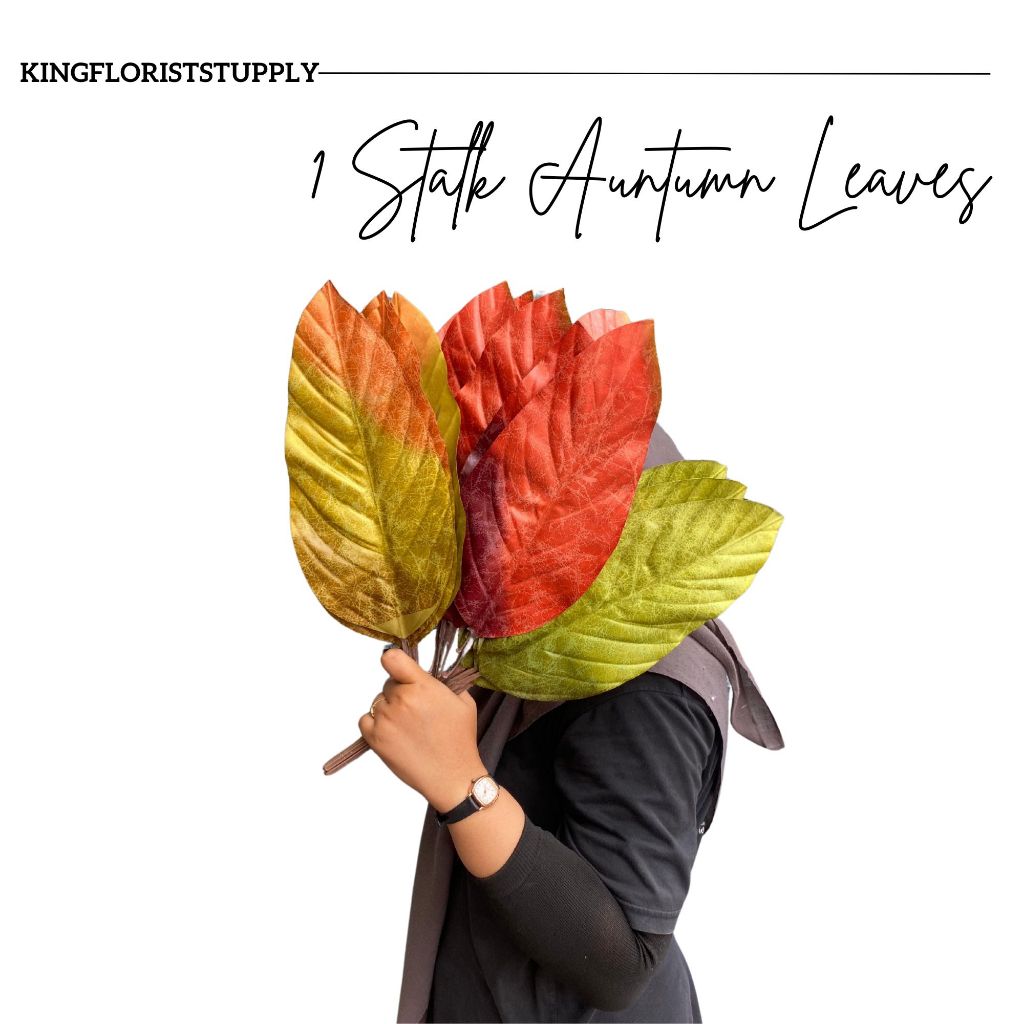 Daun Talas 1 tangkai Artificial Autumn Leaves Daun Talas Palsu Plastik Hias Dekorasi Hiasan ruangan