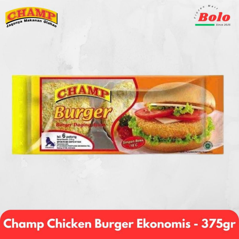 

Champ Chicken Burger 315gr / isi 6pcs