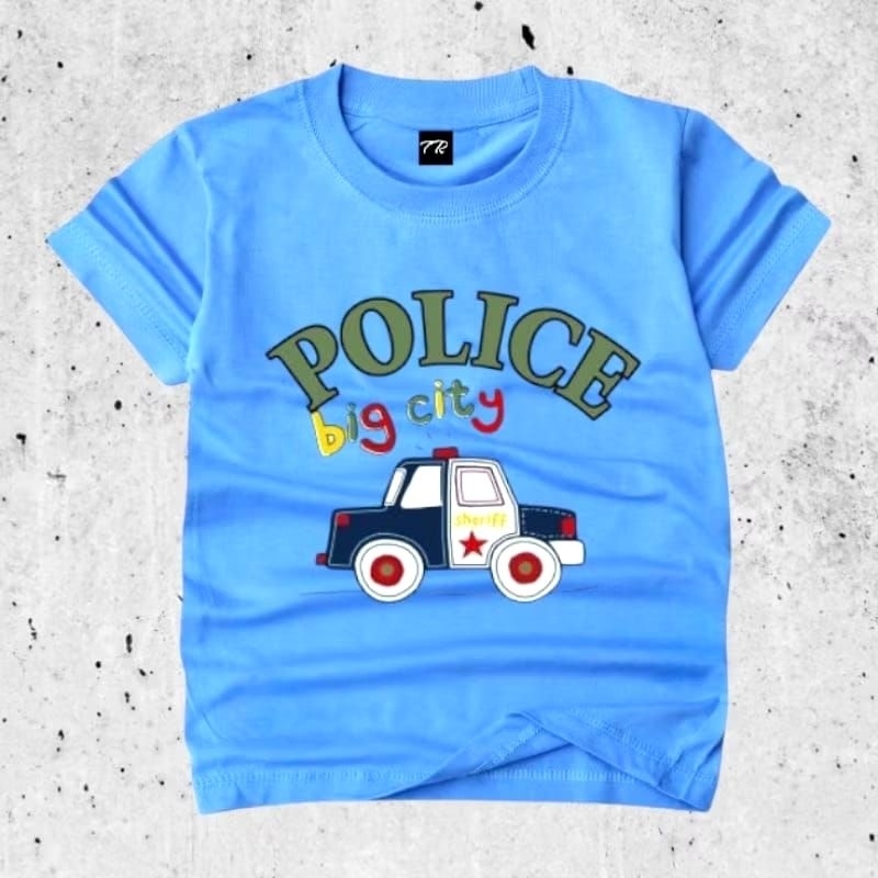 Kaos Polisi Anak Laki Laki Bahan Tebal 24s