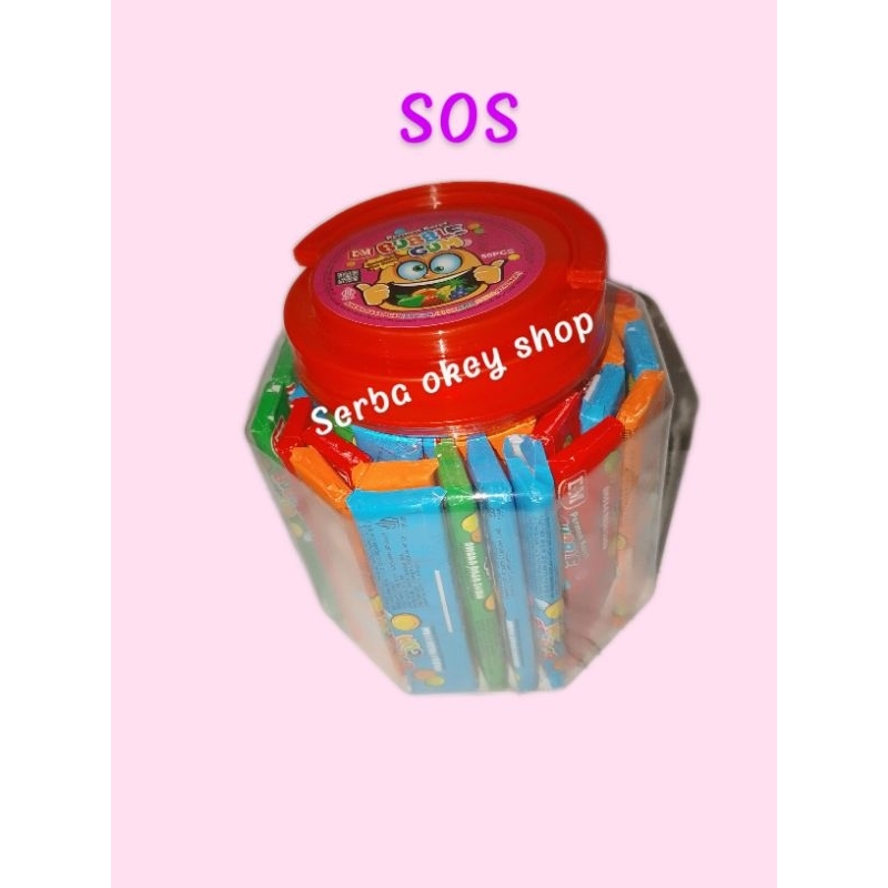 

SOS bubble gum/ permen karet aneka rasa buah pertoples isi 50pcs