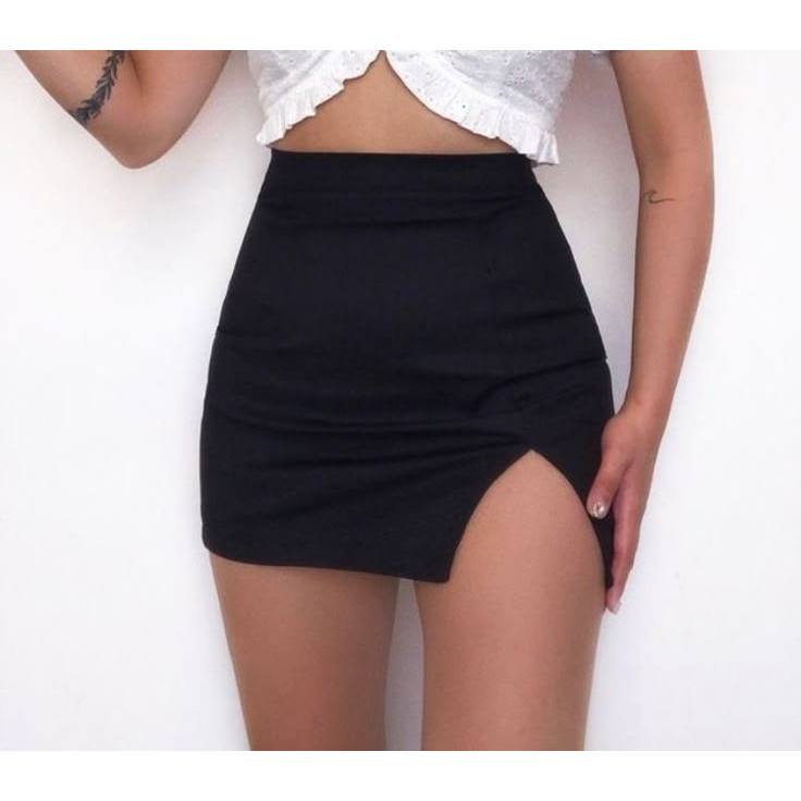 HOT DEALS ROK SPAN MINI WANITA KOREAN STYLE PAHA BELAH JUMBO ROK SEXY SPANDEX SOFT PREMIUM