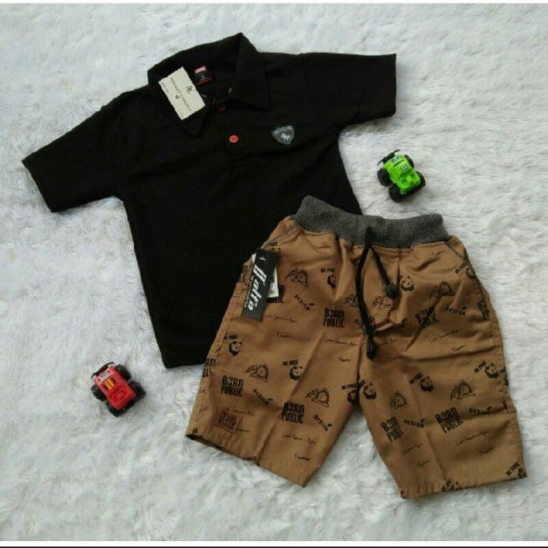 Setelan anak laki laki umur usia 1 2 3 4 5 6 7 8 9 10 tahun, baju anak cowok kaos kerah celana chino