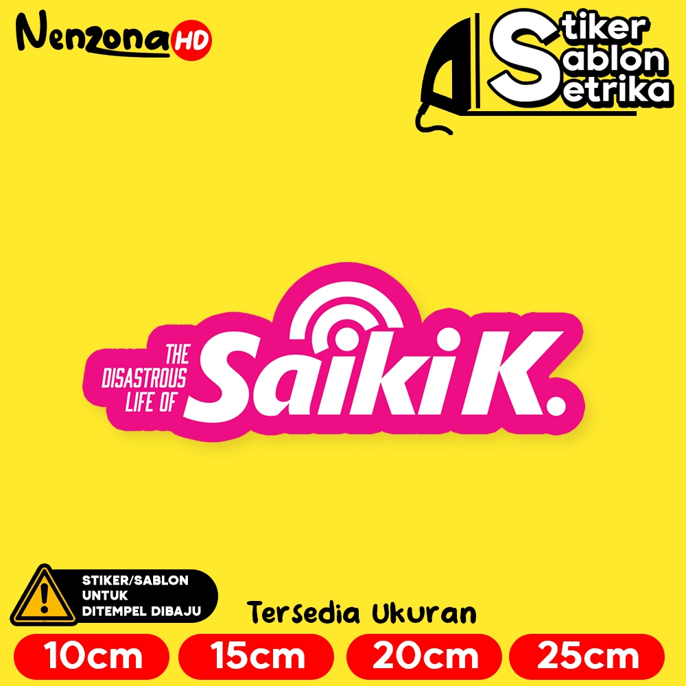 

The Disastrous Life of Saiki K Logo Anime Stiker Sablon Setrika by Nenzona HD