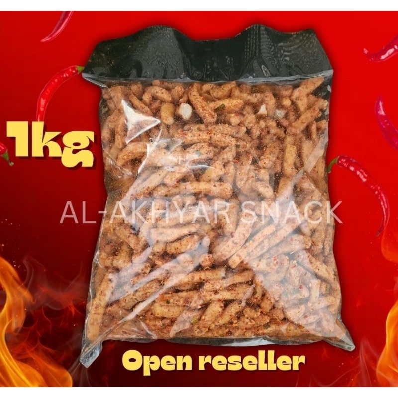 

pink Snack Basreng Pedas Daun Jeruk 1kg Makanan Ringan Murah 20 ribu