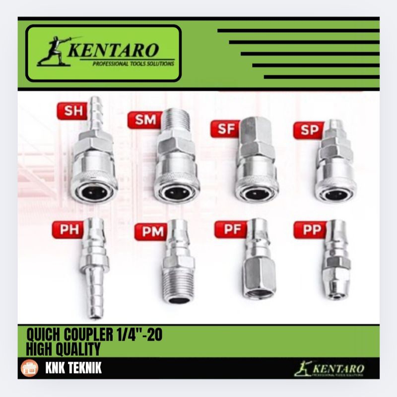 Quick Coupler Sambungan Selang Angin Kompresor Nepel Coupler Kompresor Kentaro