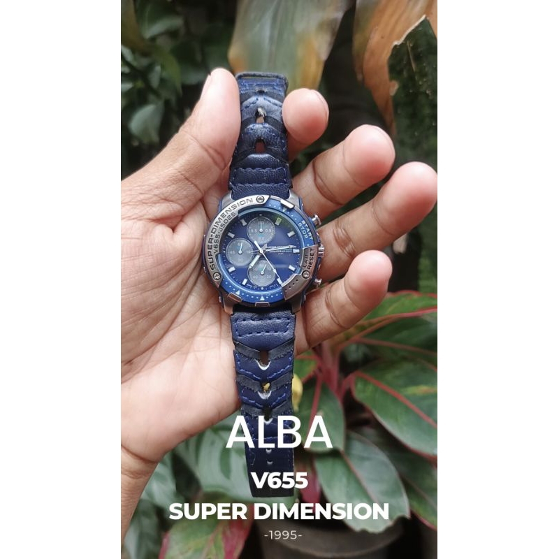 JUAL JAM TANGAN ALBA SUPER DIMENSION V655 VINTAGE PRELOVED BEKAS SEKEN SECONDHAND