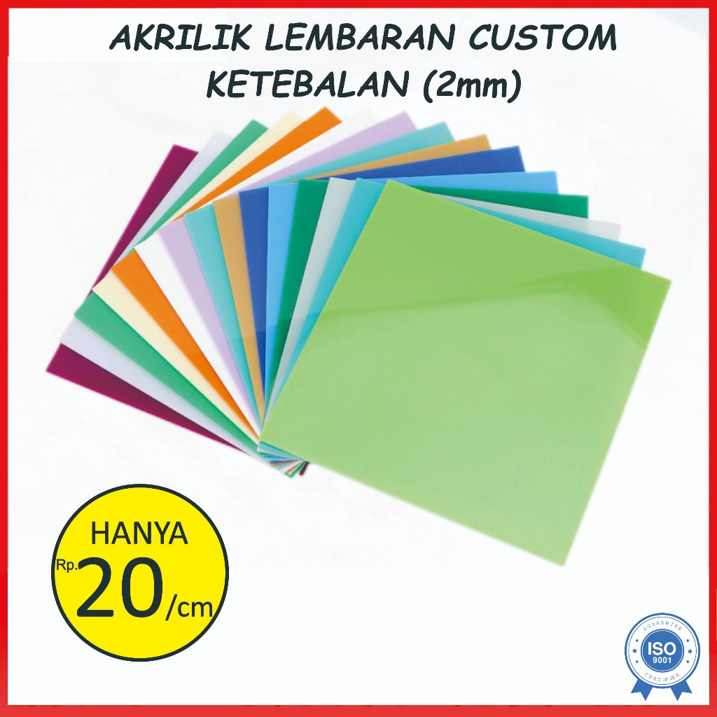

Custom Akrilik 2mm Ukuran Potongan Cutting Bening Transparan Mirror Bentuk Persegi Balok Acrylic Lembaran 2mm