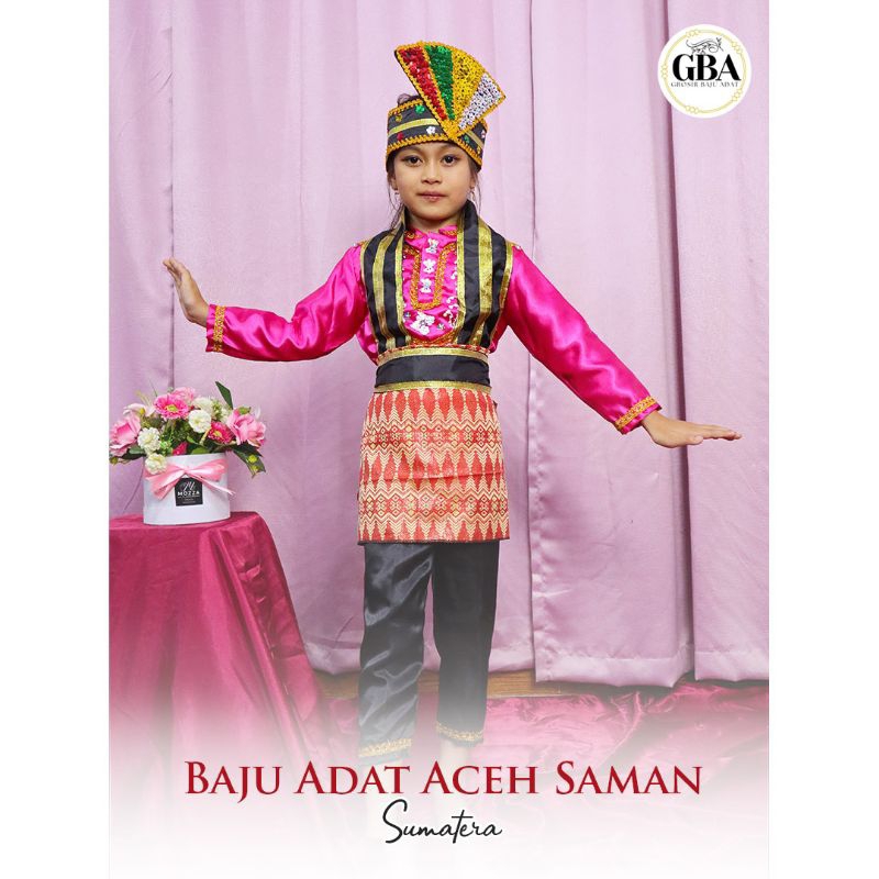 ADAT ACEH ANAK Baju adat Aceh anak bahan satin untuk karnaval festival pentas seni ukuran balita sam