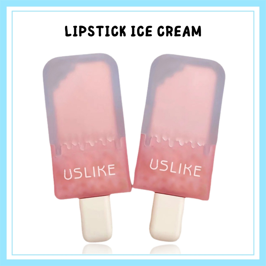 USLIKE Lipstick Ice Cream Lip Glaze Cute Matte Tahan Lama Lip Cream - XX168