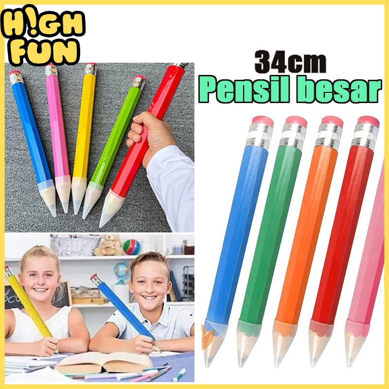 

HIGHFUN 34CM HB Pensil Jumbo Besar Mainan Pencil Pensil Jumbo Hiasan Photo Kado
