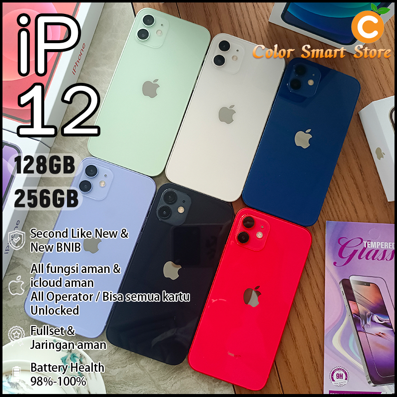 IP Second 12 256GB 128GB Sinyal All Operator Fullset ORIGINAL100% Asli 3U green iCloud aman phone12