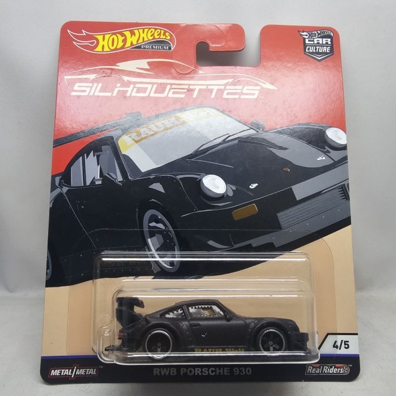Hot wheels silhouettes Porsche 930 RWB hitam doff