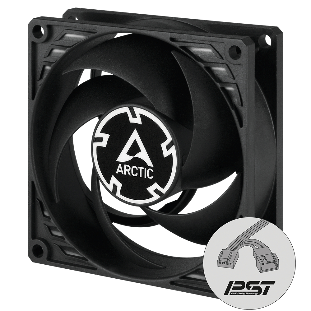 Fan Casing PC Komputer | Arctic P8 P-8 PWM PST | Fan Case | 200—3000 RPM | 80mm 8cm | Black Hitam Ga
