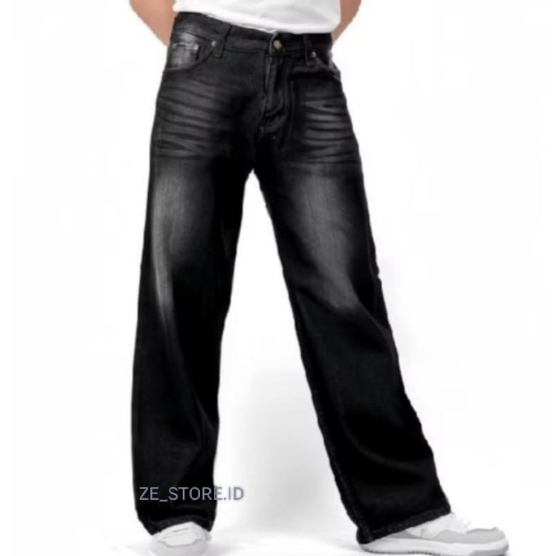 Celana Jeans Panjang Pria Gombrong baggy pants Korea style