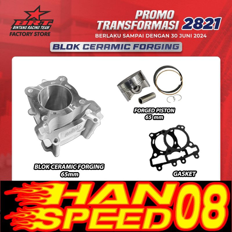 PAKET BRT BLOK CERAMIC + PISTON 65mm MX KING