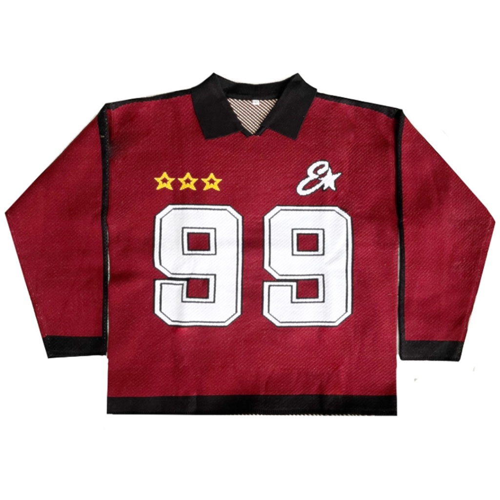 Egoodness Knitwear Jersey Arena Cardigan Polo Red Unisex