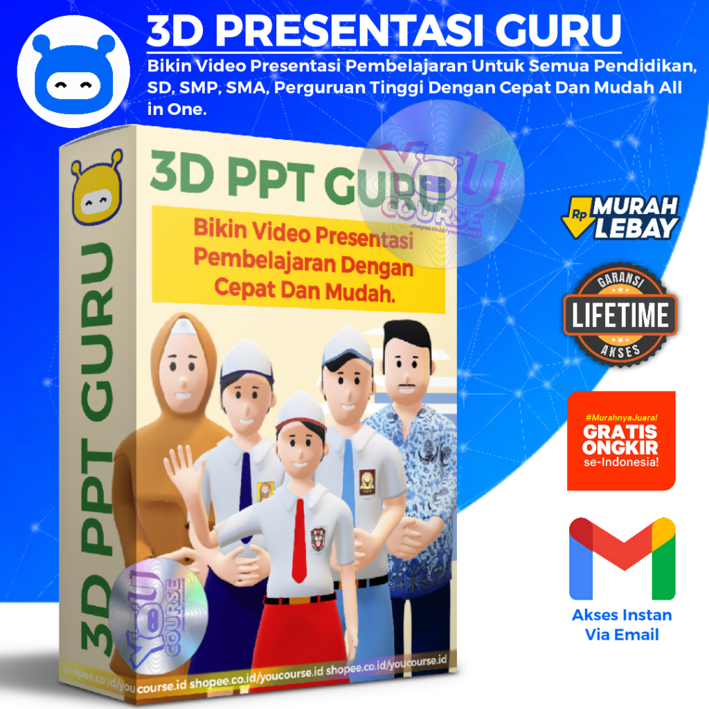 3D PPT GURU - Bikin Video Presentasi Pengajaran Guru Siswa 3D Animasi Mudah Lengkap Youcourse