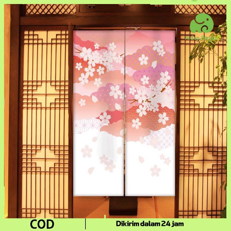 Gorden Pintu Jendela Tirai Setengah Tirai Aplikasi Multi-Skenario Tirai Pintu Dapur Jepang Tirai Set
