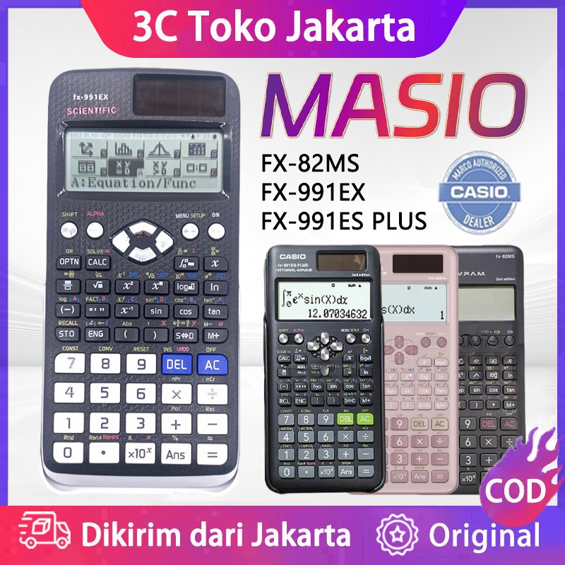 

Kalkulator Scientific Casio ilmiah FX-991EX/991ES-Plus Calculator Scientific Casio Kalkulator Casio Scientific 417 Fungsi/Dua Sumber Tenaga Baterai Dan Tenaga Matahari/40 Konstanta Rumus