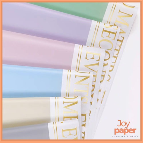 

20 Lembar Kertas buket bunga matter color gold moment Flower wrapping cellophane KB6006