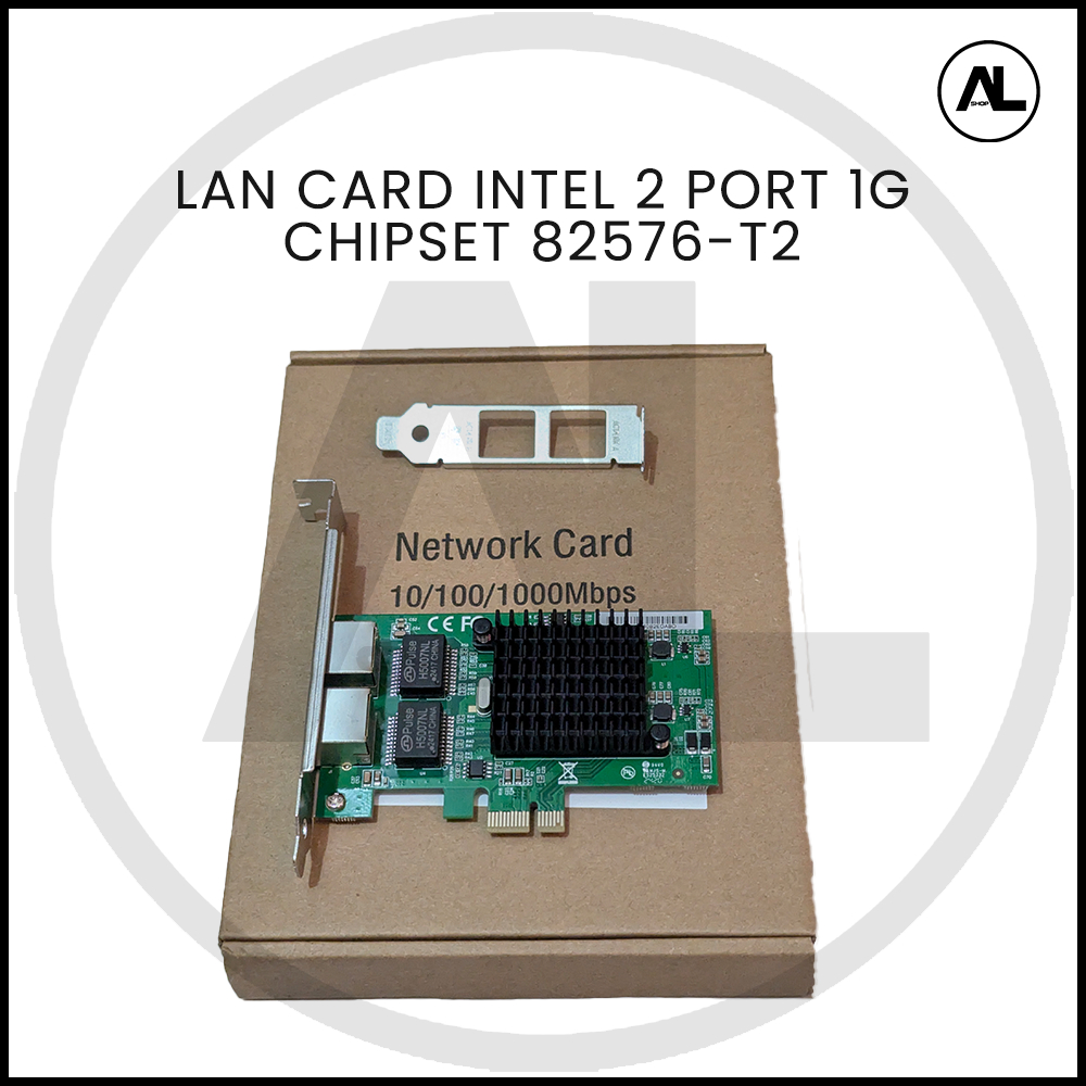Lan Card 2 Port 1G Intel 82576-T2 Gigabtye PCI Express x1