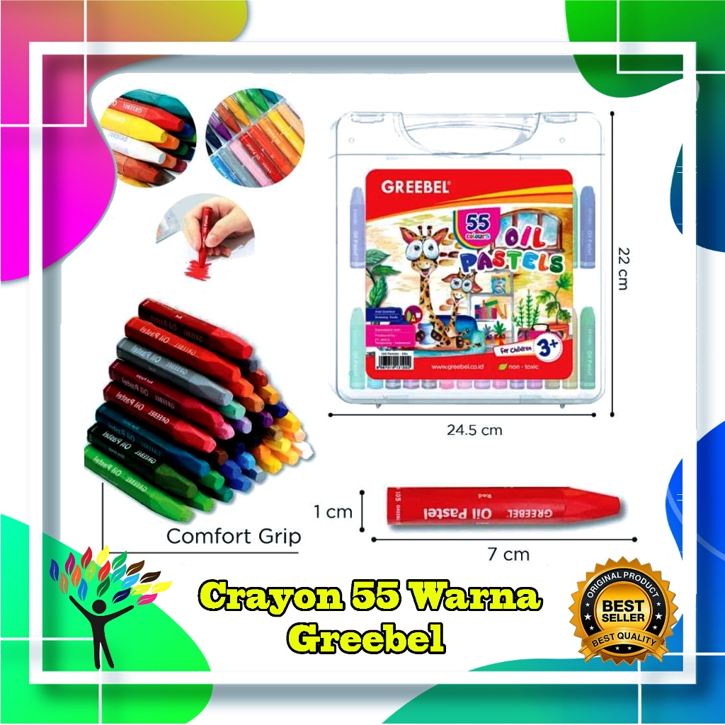 

Crayon / Oil Pastel 55 Warna - Grebeel GREEBEL ORIGINAL
