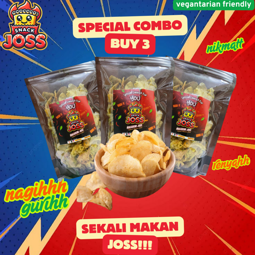 

SnackJoss Kentang Original 65g Snack Keripik Kentang Serut Original Asin Gurih Daun Jeruk Paket Combo Beli 3 Bungkus