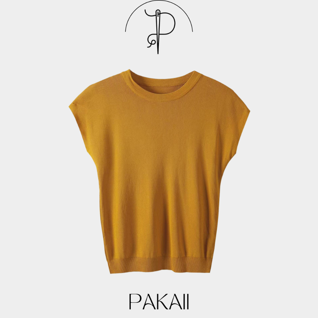PAKAII Baju Atasan Inner Rajut Wanita Manset Buntung Tanpa Lengan - 1629
