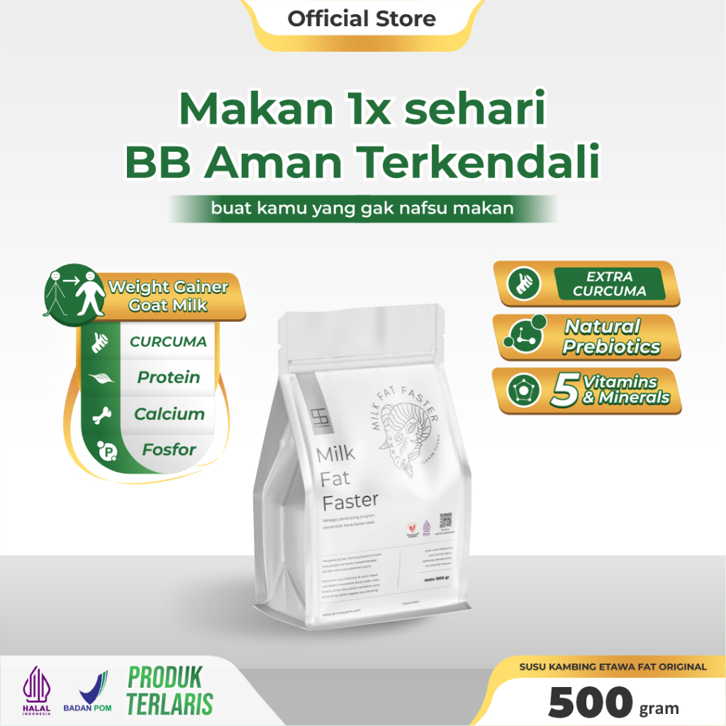 

Ternak Syams Milk Fat Faster Rasa Original 500gr Susu Penambah Berat Badan ideal kenaikan tinggi nutrisi gizi protein kalori rendah gula kolestrol suplement weight gain booster rendah laktosa gym fitnes masa otot alami natural whey curcuma BPOM