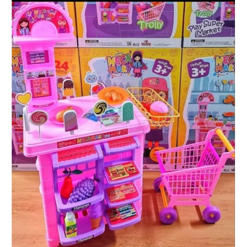 MAINAN ANAK MEGAMART TROLI SUPERMARKET ORIGINAL
