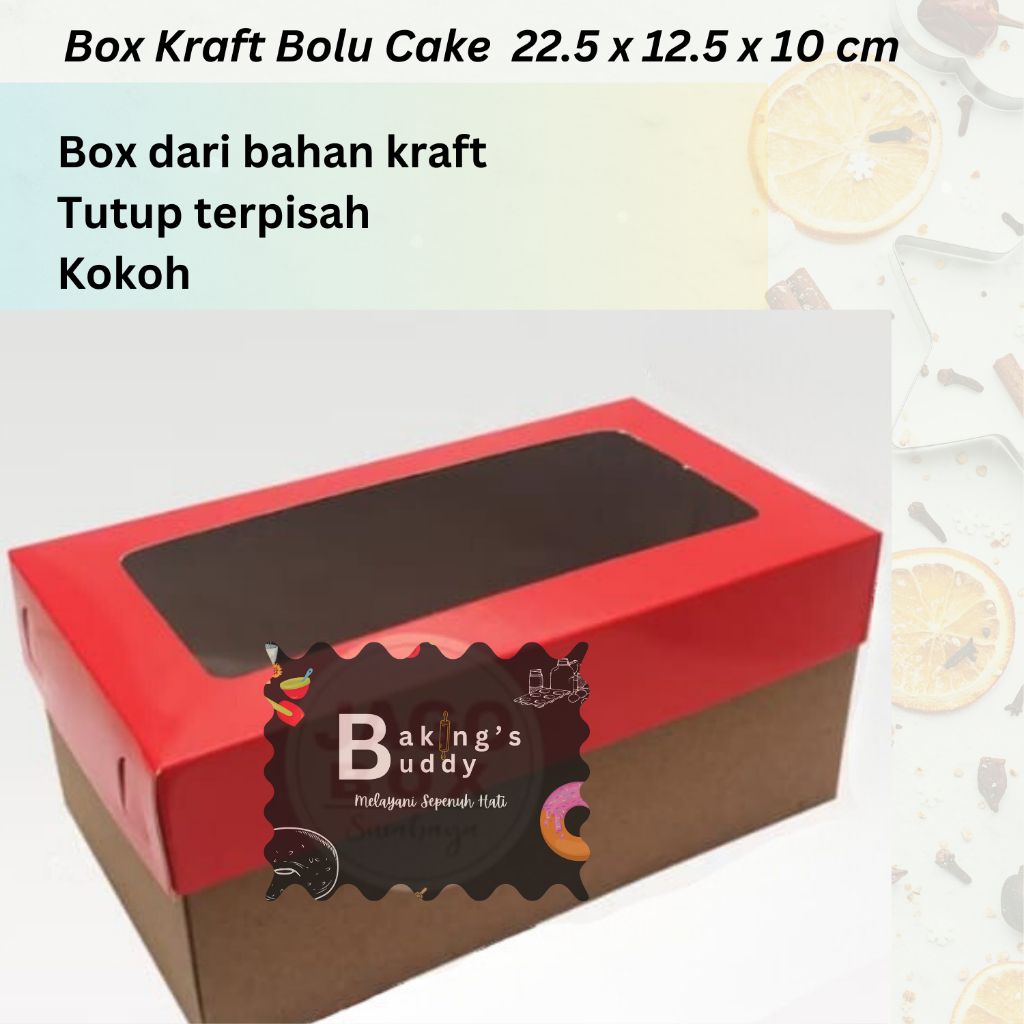 

Box Kotak Cake Bolu Kraft 22.5x12.5x10 cm