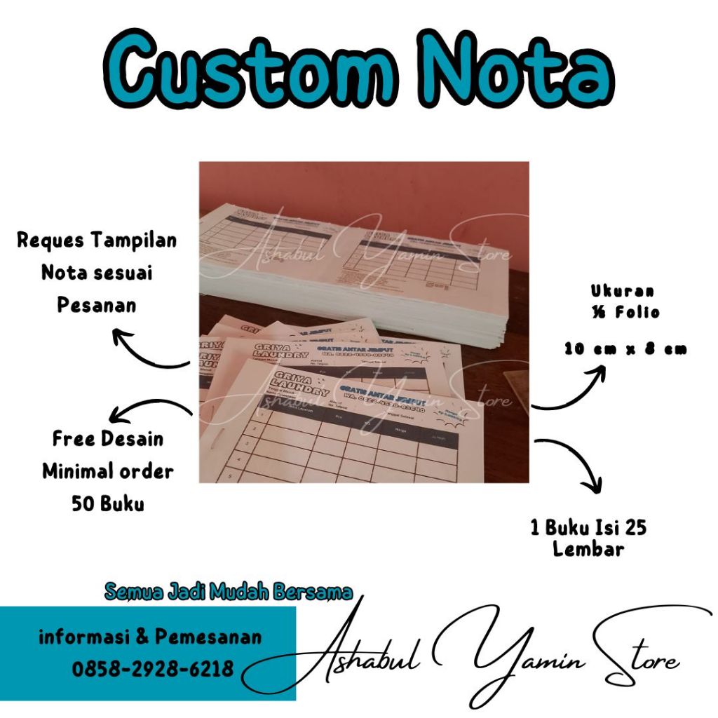 

CUSTOM NOTA 1/8 FOLIO SESUAI PESANAN