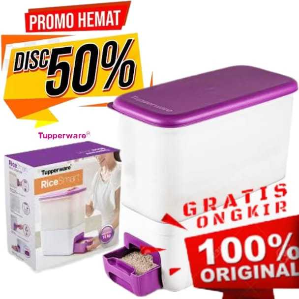 Tupperware Rice Smart | Dispenser Beras 10 Kg Jumbo | Tempat Penyimpanan Beras Kado Hadiah Hampers