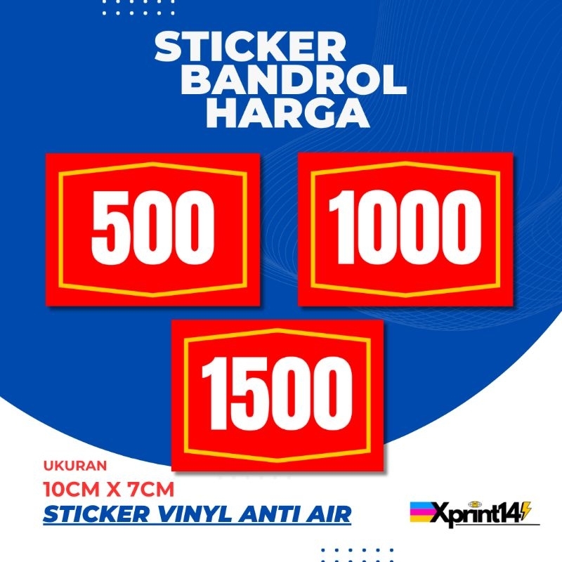 

(8pcs) Sticker Bandrol Harga Sticker Vinyl Anti Air 7cmx10cm