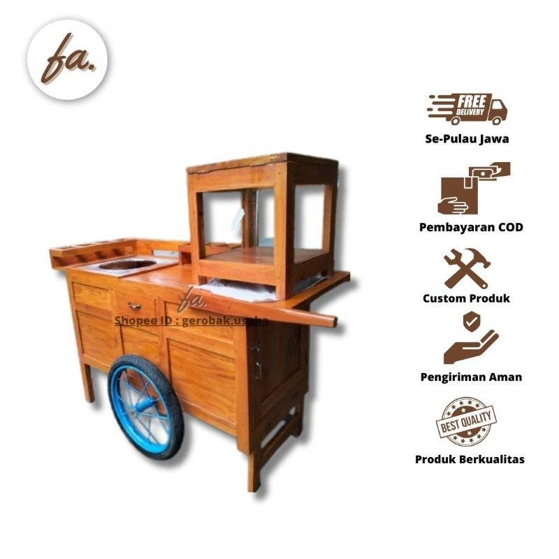 Gerobak Cilok Dorong Pentol Siomay