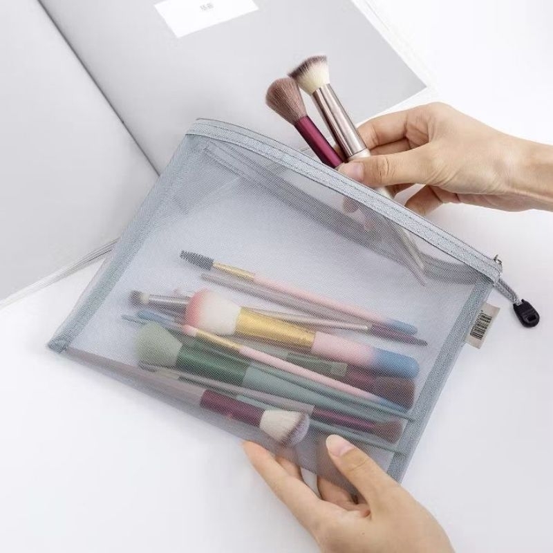 

Pouch Penyimpanan Serbaguna | Pouch Transparan | Zipper Bag Map Jaring | Kotak Pensil Jaring Resleting