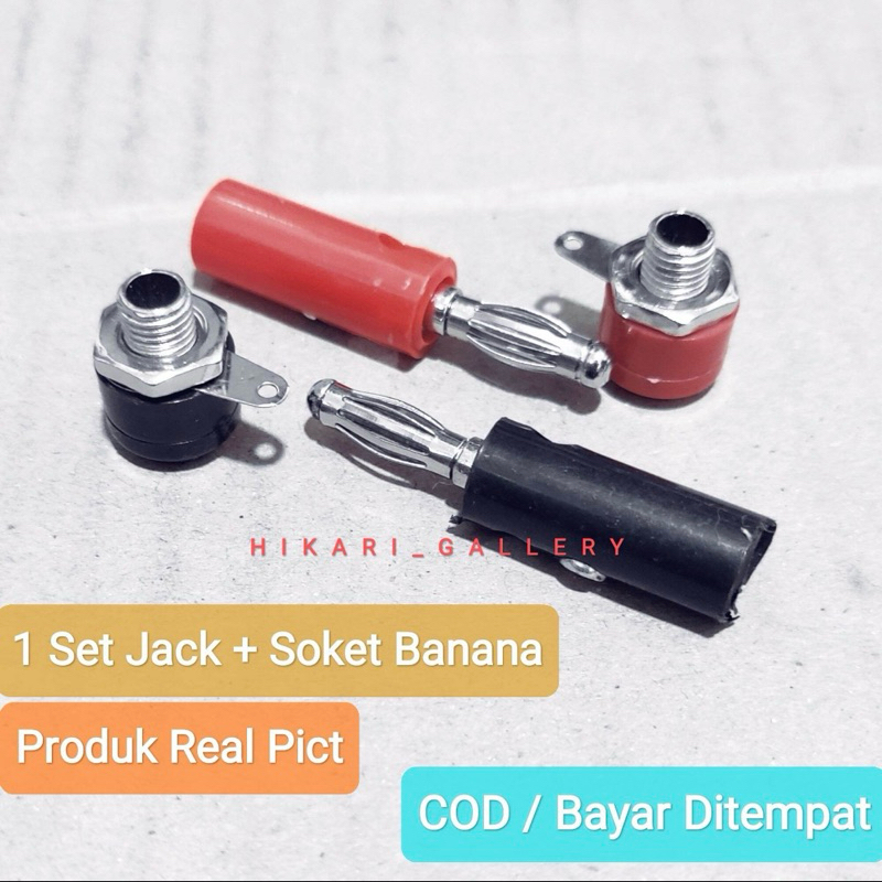1 Set Jack Soket Banana / Jack + Soket Banana Sepasang / Jack Banana dan Soket Banana Satu Set